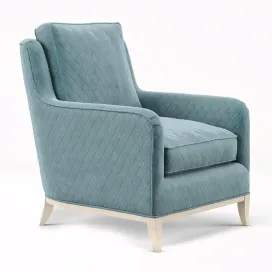 Madison Coastal Diamond Teal Milk Paint Armchair